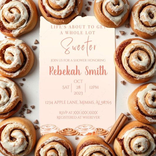 Cinnamon Roll Dusche Einladung