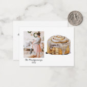 Cinnamon Roll Foto Weihnachtskarte Mitteilungskarte (Vorderseite/Rückseite Beispiel)