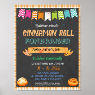 Cinnamon Roll Fundraiser Schulevent Template Poster