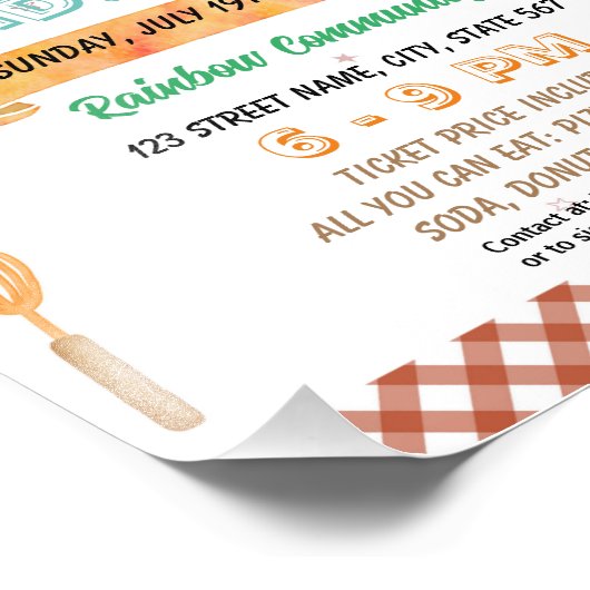 Cinnamon Roll Fundraiser Schulvorlage Fotodruck (Ecke)