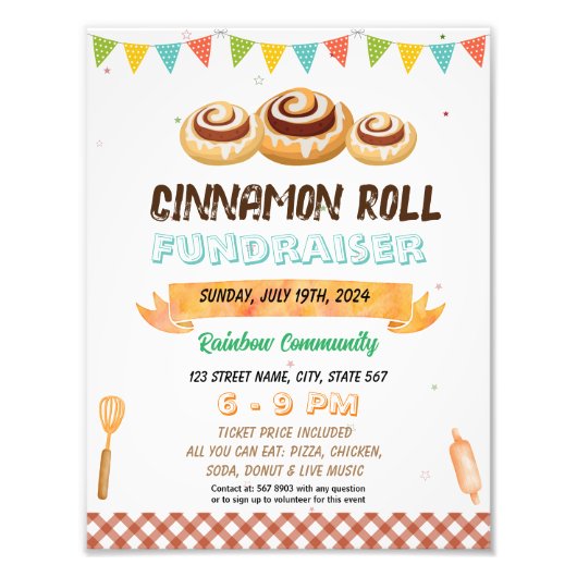 Cinnamon Roll Fundraiser Schulvorlage Fotodruck (Vorne)