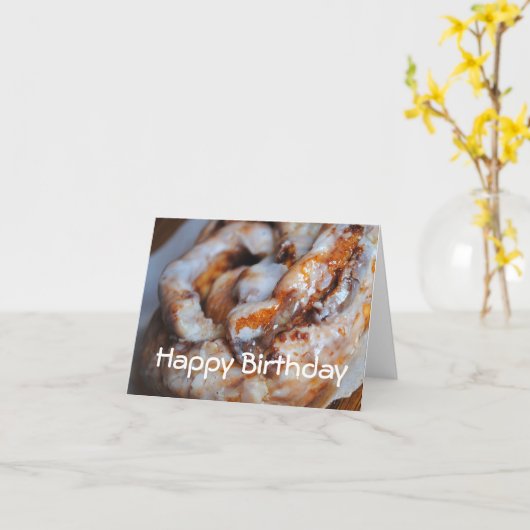 Cinnamon Roll Happy Birthday Card Karte (Gelbe Blume)