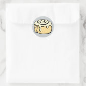 Cinnamon Roll Honey Bun Cartoon Design Grau Runder Aufkleber (Tasche)