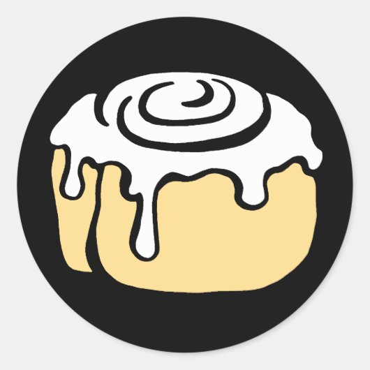 Cinnamon Roll Honey Bun Niedlicher Cartoon Design  Runder Aufkleber (Vorderseite)