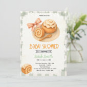 Cinnamon Roll party theme invitation Einladung (Stehend Vorderseite)