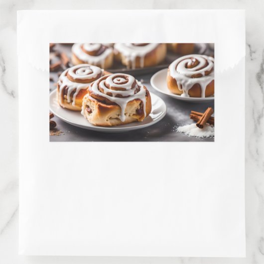 Cinnamon Roll Rechteckiger Aufkleber (Tasche)