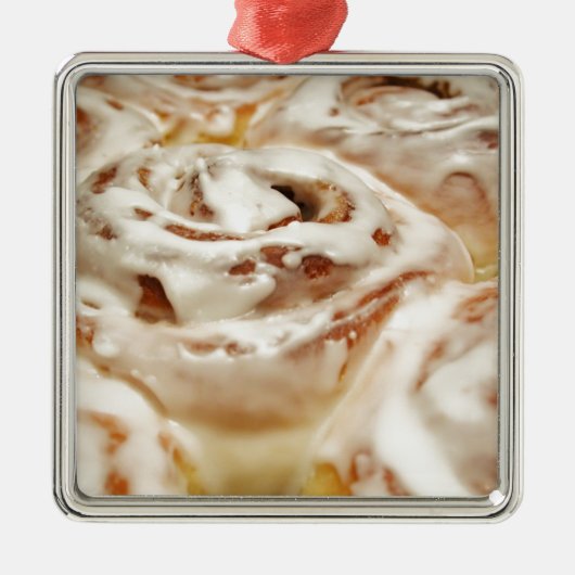 Cinnamon Roll Silbernes Ornament (Vorne)