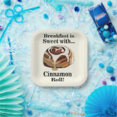 Cinnamon Roll Sweet Bun Breakfast Party Pappteller (Party)