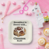 Cinnamon Roll Sweet Bun Breakfast Party Pappteller (Party)