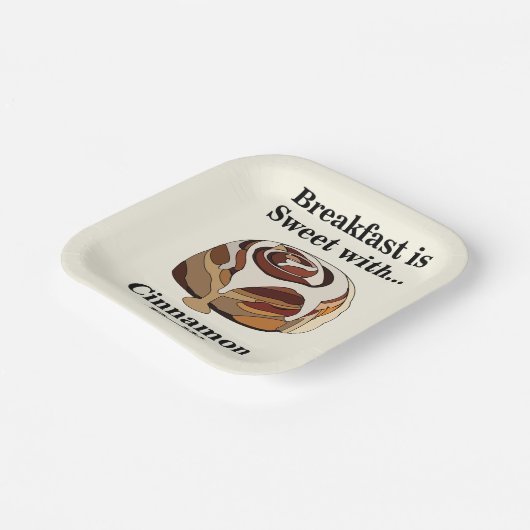 Cinnamon Roll Sweet Bun Breakfast Party Pappteller (Gewinkelt)