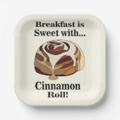 Cinnamon Roll Sweet Bun Breakfast Party Pappteller (Vorderseite)