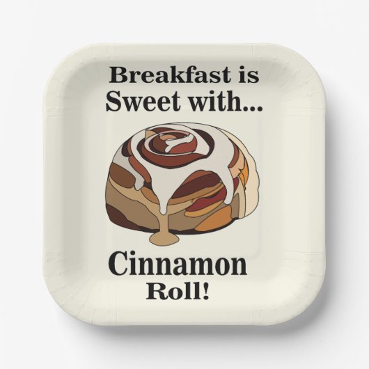 Cinnamon Roll Sweet Bun Breakfast Party Pappteller (Vorderseite)