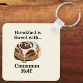 Cinnamon Roll Sweet Bun Breakfast Schlüsselanhänger (Rückseite)