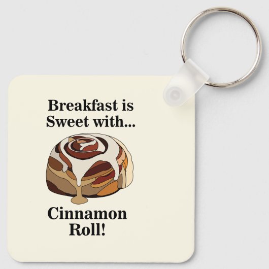 Cinnamon Roll Sweet Bun Breakfast Schlüsselanhänger (Rückseite)