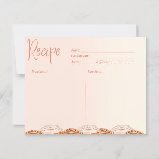 Cinnamon Roll Watercolor Recipe Card (Vorderseite)