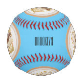 Cinnamon Rolle Cartoon Illustration Baseball (Rückseite)