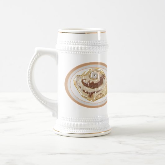 Cinnamon Rolle Cartoon Illustration Bierglas (Links)