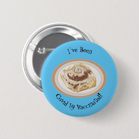 Cinnamon Rolle Cartoon Illustration Button (Vorne & Hinten)