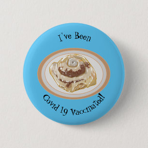 Cinnamon Rolle Cartoon Illustration Button