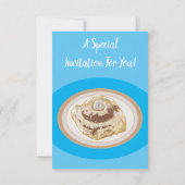 Cinnamon Rolle Cartoon Illustration Einladung (Rückseite)