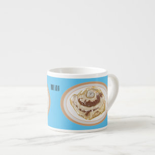 Cinnamon Rolle Cartoon Illustration Espressotasse