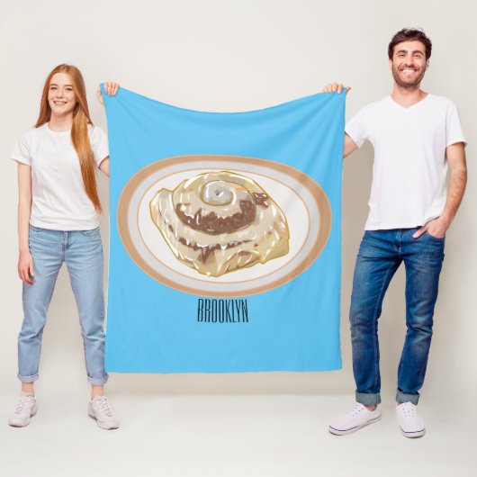 Cinnamon Rolle Cartoon Illustration Fleecedecke (Beispiel)