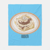 Cinnamon Rolle Cartoon Illustration Fleecedecke (Vorderseite)