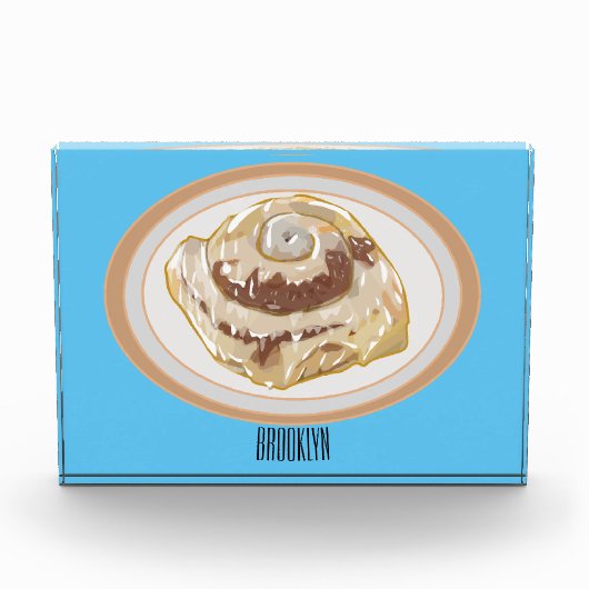 Cinnamon Rolle Cartoon Illustration Fotoblock (Vorderseite)