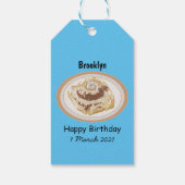 Cinnamon Rolle Cartoon Illustration Geschenkanhänger (Rückseite)