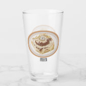 Cinnamon Rolle Cartoon Illustration Glas (Rückseite)