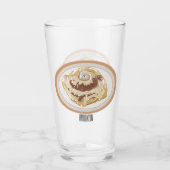 Cinnamon Rolle Cartoon Illustration Glas (Vorderseite)
