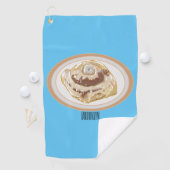Cinnamon Rolle Cartoon Illustration Golfhandtuch (Insitu)