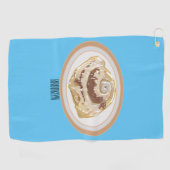 Cinnamon Rolle Cartoon Illustration Golfhandtuch (Horizontal)