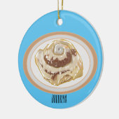Cinnamon Rolle Cartoon Illustration Keramik Ornament (Links)