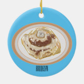 Cinnamon Rolle Cartoon Illustration Keramik Ornament (Hinten)