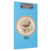 Cinnamon Rolle Cartoon Illustration Klemmbrett (Rechts)