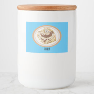 Cinnamon Rolle Cartoon Illustration Lebensmitteletikett