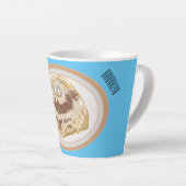 Cinnamon Rolle Cartoon Illustration Milchtasse (Rechte Ecke)