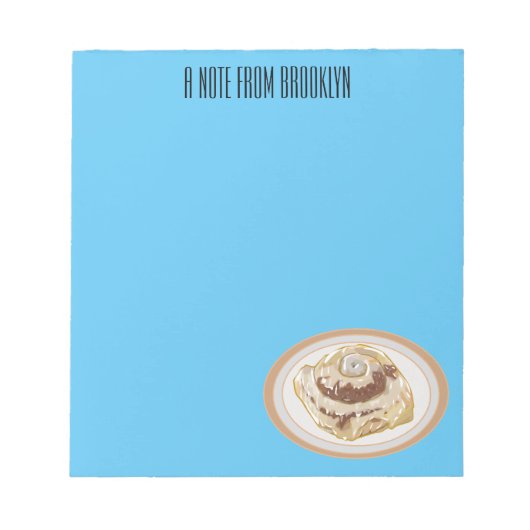 Cinnamon Rolle Cartoon Illustration Notizblock (Vorderseite)