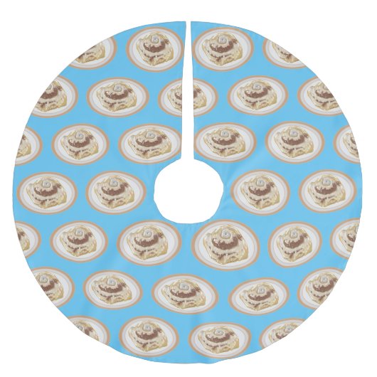 Cinnamon Rolle Cartoon Illustration Polyester Weihnachtsbaumdecke (Vorderseite)