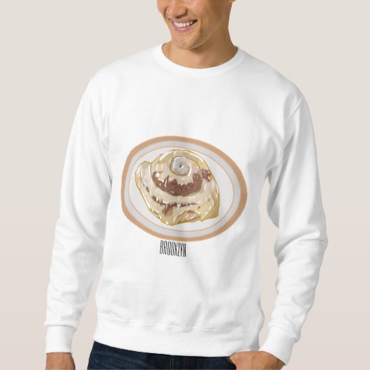 Cinnamon Rolle Cartoon Illustration Sweatshirt (Vorderseite)