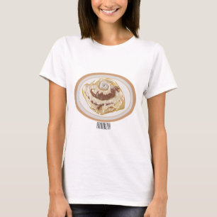 Cinnamon Rolle Cartoon Illustration T-Shirt