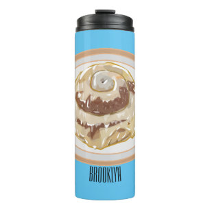 Cinnamon Rolle Cartoon Illustration Thermosbecher