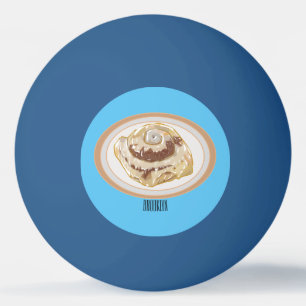 Cinnamon Rolle Cartoon Illustration Tischtennisball