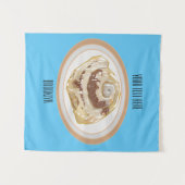 Cinnamon Rolle Cartoon Illustration Wandteppich (Vorderseite (Horizontal))