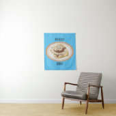 Cinnamon Rolle Cartoon Illustration Wandteppich (Beispiel)