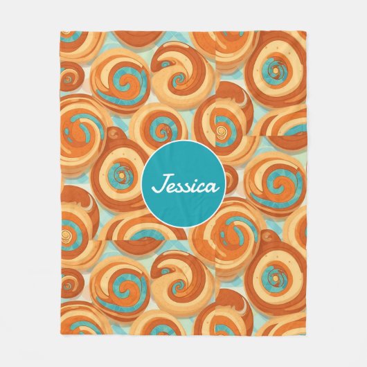 Cinnamon rollen Mosaik Personalisiertes Muster Fleecedecke (Vorderseite)