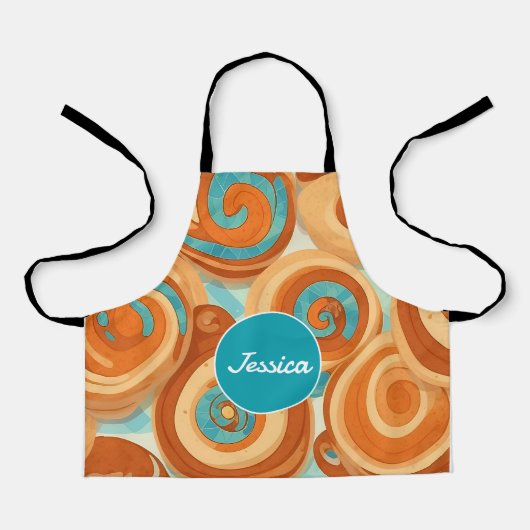 Cinnamon rollen Mosaik Personalisiertes Muster Schürze (Vorderseite)