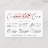 Cinnamon Rolls Care Instruktionen Wasserfarben Bäc Visitenkarte (Vorderseite)