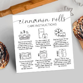 Cinnamon Rolls Instructions Minimal Cake Bäckerei Quadratische Visitenkarte